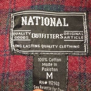 cotton button up plaid shirt